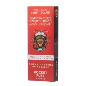 SPACE MONKEY LIVE RESIN DISPOSABLE 3G 3 grams of delta-8 and THCp for an uplifting vape. Rocket Fuel
